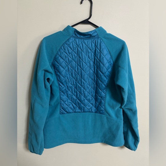 Columbia Warmer Days Quilted Fleece Jacket Full Zip Up Teal Size Large - Picture 2 of 7